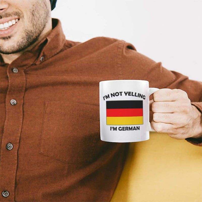 Speedy Pros I'M Not Yelling I Am German Germany Germans Ceramic Coffee Tea Mug Cup Holiday Christmas Hanukkah Gift For Men & Women - Image 4